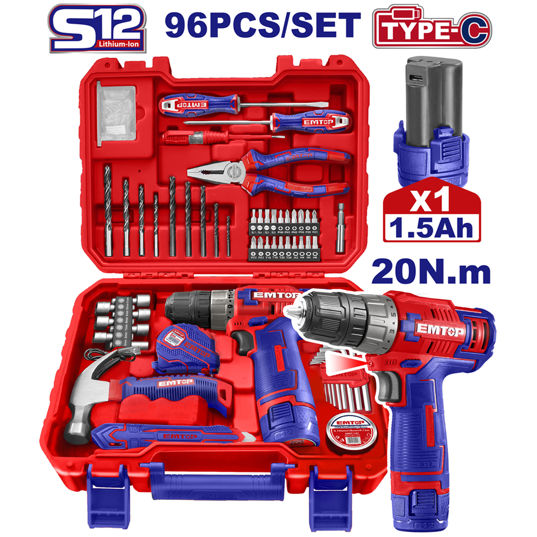 Emtop 96pcs Tools Set EEDK09601 – Alhadefh Bulding Materials